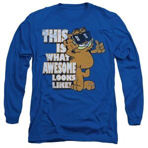 Garfield Unisex Adult Awesome T-Shirt / Royal Blue